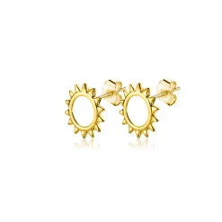 Discount Zinzi 8mm Gold 14 krt gouden oorknoppen met zonnetje ZGO401