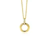 New Zinzi 12mm Gold 14 krt gouden ronde hanger met luxe opvallend hangoog, bezet met witte zirkonia's ZGH512 (zonder collier)