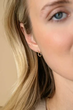 Best Zinzi 11mm Gold 14 krt gouden ronde oorknoppen waarbij de top bezet is met witte zirkonia's ZGO512