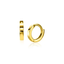 New Zinzi 8mm Gold 14 krt gouden oorringen met luxe klapsluiting 8mm x 1,3mm vierkante buis ZGO410