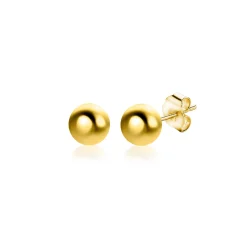 Zinzi 4mm Gold 14 krt gouden glanzende bol oorknoppen 4mm ZGO394