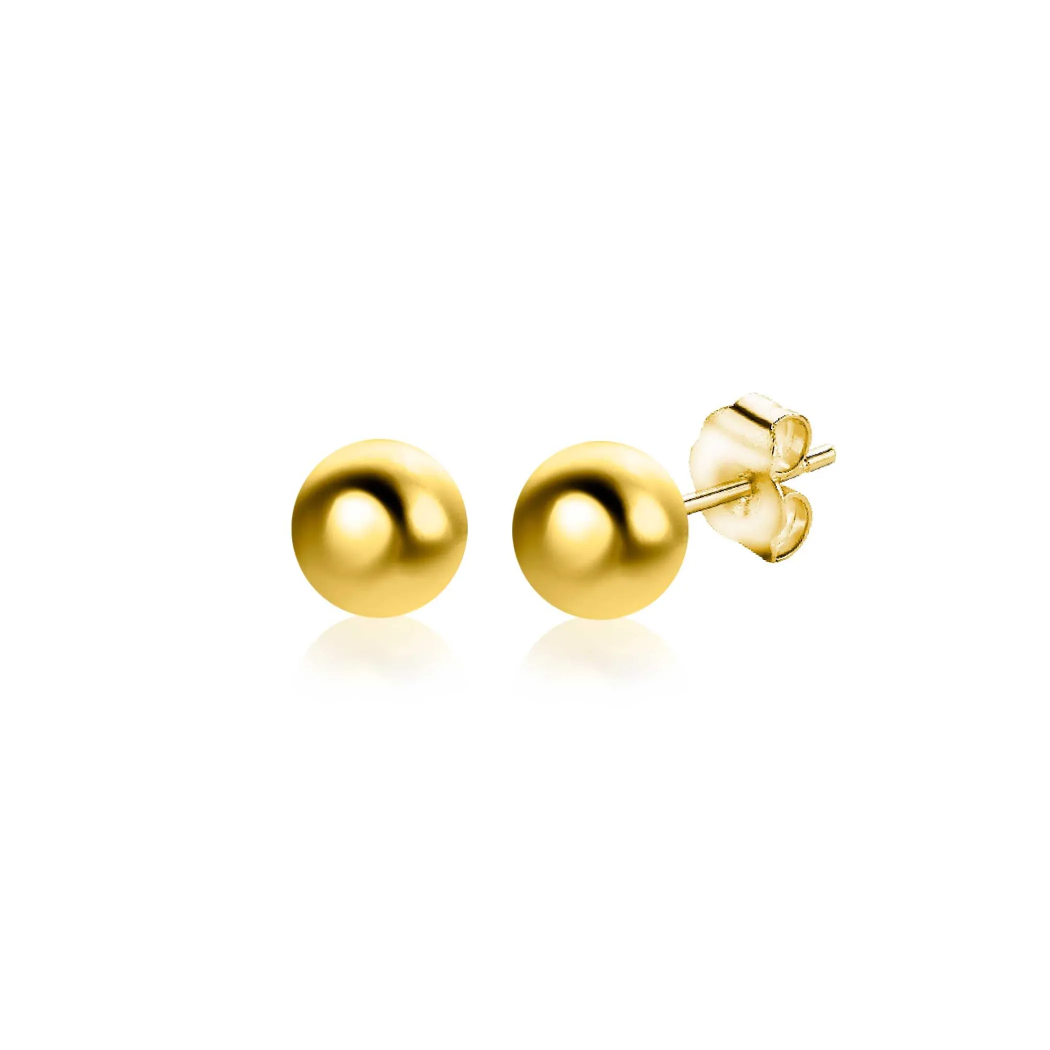 Zinzi 4mm Gold 14 krt gouden glanzende bol oorknoppen 4mm ZGO394