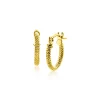Clearance Zinzi 11,5mm Gold 14 krt gouden oorringen trendy bewerkte buis 1,6mm breed ZGO330