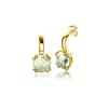 Clearance Zinzi 12mm Gold 14 krt gouden oorsieraden 12mm met vierkante kleursteen in 6,5mm bezet met lichtgroen amethist ZGO376