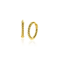 Clearance Zinzi 10mm Gold 14 krt gouden oorringen, luxe klapsluiting 10x1,3mm ZGO468