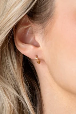 Sale Zinzi 10mm Gold 14 krt gouden oorringen met open harten, luxe klapsluiting 10 x 1,6mm ZGO449