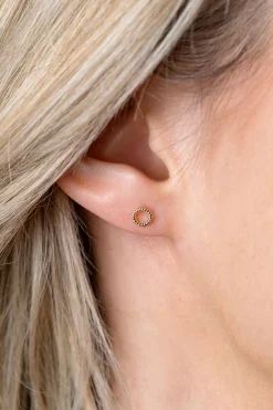 Online Zinzi 5mm Gold 14 krt gouden ronde oorknoppen met gedraaid motief 5mm ZGO400