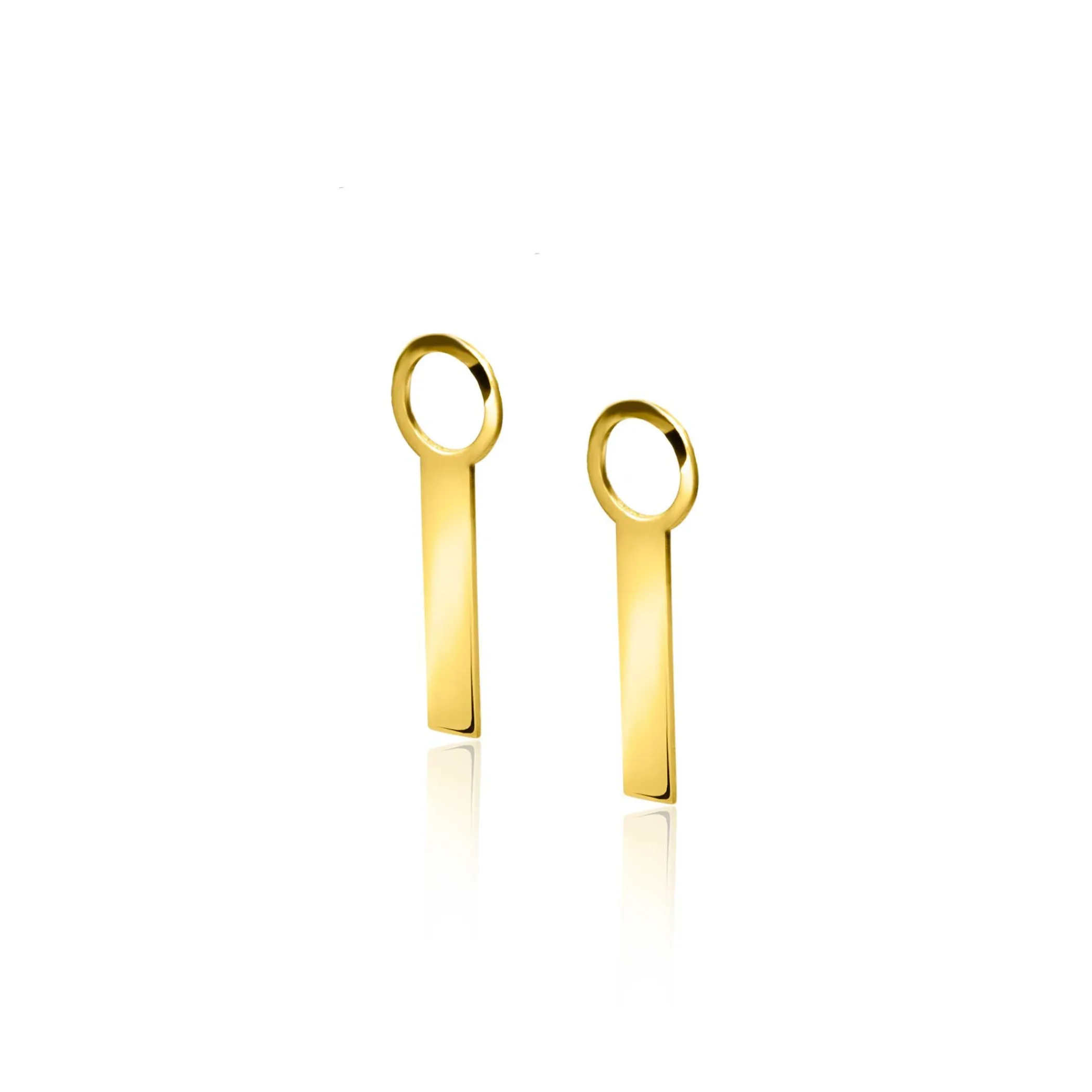 Hot Zinzi 15mm Gold 14 krt gouden oorbedels met glad staafje ZGCH479 (zonder oorringen)