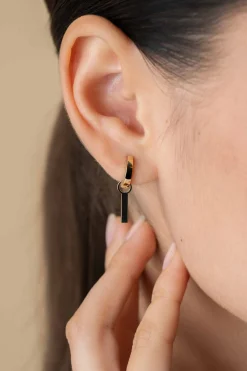 Hot Zinzi 15mm Gold 14 krt gouden oorbedels met glad staafje ZGCH479 (zonder oorringen)