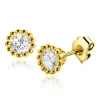 Outlet Zinzi 4,5mm Gold 14 krt gouden oorknoppen bezet met witte zirconia in een bolletjes zetting ZGO319