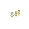 Outlet Zinzi 7mm Gold 14 krt gouden fantasie oorstekers, bezet met witte zirkonia's ZGO545