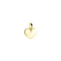 Hot Zinzi 8mm Gold 14 krt gouden hanger met trendy glanzend hartje van 8mm ZGH396-8 (zonder collier)