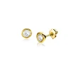 Sale Zinzi 4mm Gold 14 krt gouden oorknoppen ronde zetting bezet met witte zirconia ZGO451