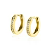 Zinzi 13mm Gold 14 krt gouden oorringen bezet met witte zirconia's met luxe klapsluiting 13mm x 2mm vierkante buis ZGO428Z
