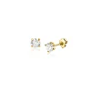Sale Zinzi 3mm Gold 14 krt gouden oorknopjes bezet met een witte zirconia in vierpootszetting ZGO475