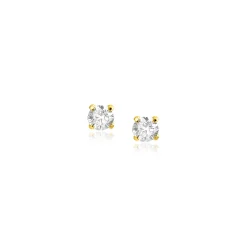 Sale Zinzi 3mm Gold 14 krt gouden oorknopjes bezet met een witte zirconia in vierpootszetting ZGO475