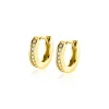 Online Zinzi 11mm Gold 14 krt gouden oorringen bezet met witte zirconia's met luxe klapsluiting 11mm x 2,1mm vierkante buis ZGO427Z