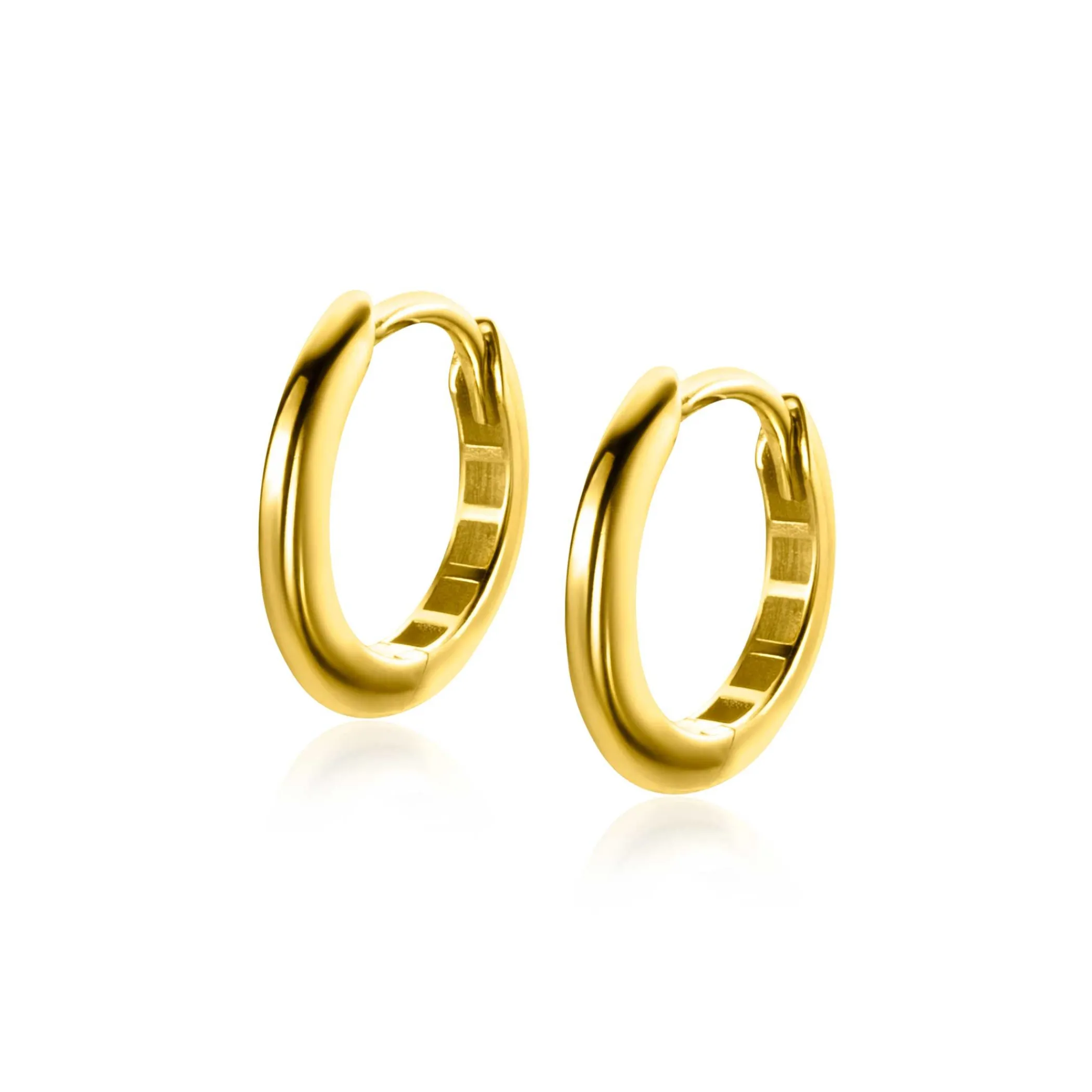 Discount Zinzi 12,5mm Gold 14 krt gouden oorringen 12,5mm met smalle ronde buis 1,8mm. Met luxe klapsluiting ZGO433