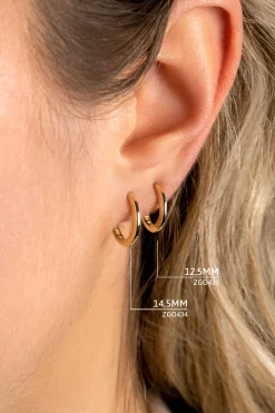Discount Zinzi 12,5mm Gold 14 krt gouden oorringen 12,5mm met smalle ronde buis 1,8mm. Met luxe klapsluiting ZGO433