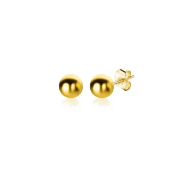 Best Zinzi 3mm Gold 14 krt gouden glanzende bol oorknoppen 3mm ZGO393
