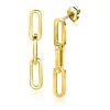 Best Zinzi 34mm Gold 14 krt gouden oorstekers met drie trendy paperclip-schakels 34mm ZGO361