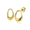 Sale Zinzi 17mm gold plated zilveren oorstekers open rond in organische vorm ZIO2670G