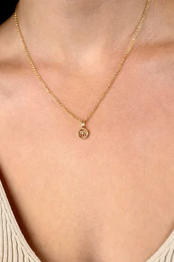 Discount Zinzi 9mm gold plated zilveren Maagd sterrenbeeldhanger bezet met witte zirconia ZIHY-MAA (zonder collier)