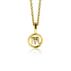 Zinzi 9mm gold plated zilveren Schorpioen sterrenbeeldhanger bezet met witte zirconia ZIHY-SCH (zonder collier)