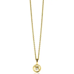 Zinzi 9mm gold plated zilveren Schorpioen sterrenbeeldhanger bezet met witte zirconia ZIHY-SCH (zonder collier)