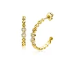 Outlet Zinzi 21mm gold plated zilveren oorstekers half rond gezet met Infinity schakels, 3mm breed ZIO2591