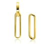 Sale Zinzi 28mm gold plated zilveren oorbedels open ovale vorm glad ZICH2416G (zonder oorringen)