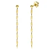 New Zinzi 47mm gold plated zilveren oorstekers met glinsterende pijlvormige schakels ZIO2414G