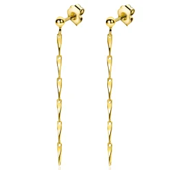 New Zinzi 47mm gold plated zilveren oorstekers met glinsterende pijlvormige schakels ZIO2414G
