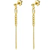 Clearance Zinzi 56mm gold plated zilveren oorstekers met gourmet schakels en rechthoekige zetting met witte zirconia ZIO2410
