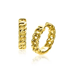 Zinzi 18mm gold plated zilveren oorringen gourmet schakel 18x4,5mm ZIO2595
