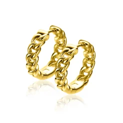 Zinzi 18mm gold plated zilveren oorringen gourmet schakel 18x4,5mm ZIO2595