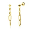 Hot Zinzi 35mm gold plated zilveren oorstekers met fijne marine schakels en twee ovale schakels ZIO2413G