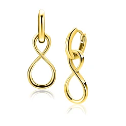 Hot Zinzi 20mm gold plated zilveren oorbedels infinity ZICH2717G (zonder oorringen)