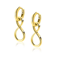 Hot Zinzi 20mm gold plated zilveren oorbedels infinity ZICH2717G (zonder oorringen)