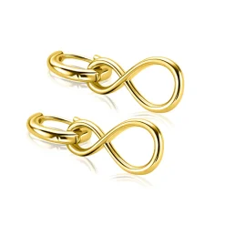 Hot Zinzi 20mm gold plated zilveren oorbedels infinity ZICH2717G (zonder oorringen)