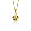 Sale Zinzi 16mm gold plated zilveren bloem hanger, bezet met witte zirconia ZIH2620 (zonder collier)
