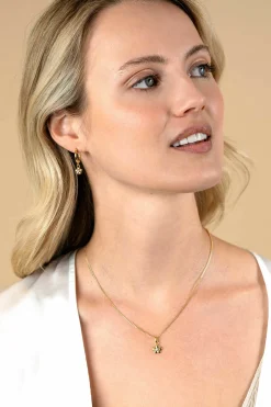 Sale Zinzi 16mm gold plated zilveren bloem hanger, bezet met witte zirconia ZIH2620 (zonder collier)
