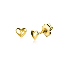 Discount Zinzi 4mm gold plated zilveren oorknopjes hartje ZIO2365G