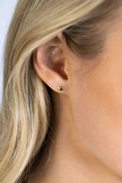 Discount Zinzi 4mm gold plated zilveren oorknopjes hartje ZIO2365G