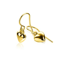 New Zinzi 23mm gold plated zilveren oorhangers met bol hart ZIO2661