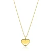 Outlet Zinzi 23mm gold plated zilveren hanger hart met parelrand voor gravure ZIH2654G (zonder collier)