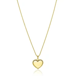 Clearance Zinzi 21mm gold plated zilveren hanger hart met parelrand voor gravure ZIH2653G (zonder collier)