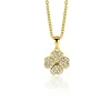 Online Zinzi 16mm gold plated zilveren klaver vier hanger bezet met witte zirconia's ZIH2618 (zonder collier)