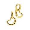 Sale Zinzi 14mm gold plated zilveren oorbedels open hartvorm ZICH2718G (zonder oorringen)