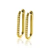 Sale Zinzi 28mm gold plated zilveren oorringen in ovale vorm met gedraaide buis en luxe klapsluiting ZIO2693G